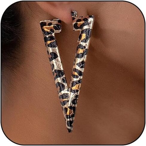Leopard Hoop Earrings for Women Exaggerated 80s 90s Zebra Chunky Statement Hoops Earring Hypoallergenic Cows Big Hoops Y2k Jewelry Outfits Accessories in Saudi Arabia