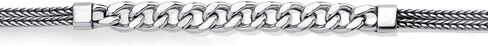 Gem Stone King Men's 925 Sterling Silver Cuban and Wheat Link Chain Bracelet (7.5 OR 8 Inch, with Lobster Clasp, Made in Italy) in Saudi Arabia