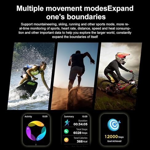 Military SmartWatch for Men Fitness Tracker, Receive Calls and Messages, with Flashlight 100+ Sports Modes Running/Cycling/Walking/Climbing. Fitness Tracker for iPhone/Android Phone in Kuwait