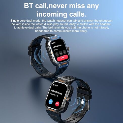 Military SmartWatch for Men Fitness Tracker, Receive Calls and Messages, with Flashlight 100+ Sports Modes Running/Cycling/Walking/Climbing. Fitness Tracker for iPhone/Android Phone in Kuwait