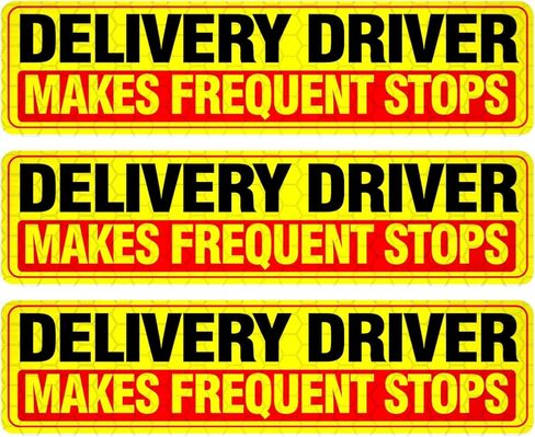 2 Pack Heavy Duty Magnetic Delivery Vehicle Frequent Stops Signs （2×12"×3") Delivery Driver Car Sign for Delivery Drivers, Reflective At Night in Saudi Arabia