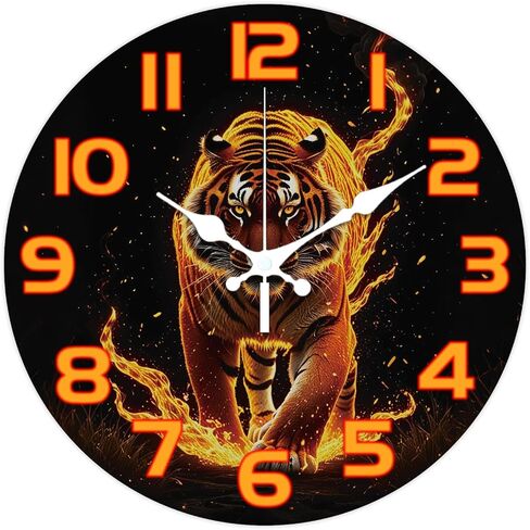 CHGCRAFT نظرة خاطفة الكلب ساعة الحائط 12 بوصة الكلب ساعة ضوء اللون الخشب مجلس الساعات الزخرفية المستديرة لغرفة النوم غرفة المعيشة المطبخ مكتب in Saudi Arabia