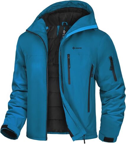 GEMYSE Men's Ski Jacket Warm Winter Snow Coat Waterproof Mountain Windbreaker Jacket for Snowboarding Hiking in Kuwait