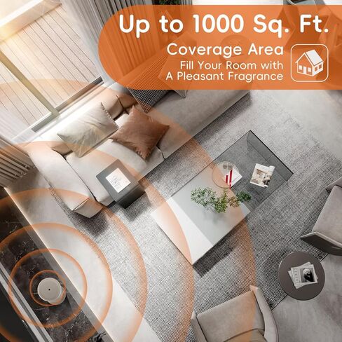 ناشر روائح بدون ماء بتصميم مغلف بالقماش، ناشر رائحة الهواء البارد من OliveTech للمنزل والمكتب، ناشر مجموعة الفنادق، كثافة قابلة للتعديل، إضاءة محيطة، 1 × 30 مل من الزيت العطري المتضمن in Kuwait