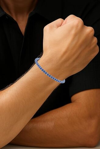 10:10 Beaded Bracelet for Men and Women – Natural Lava Gemstone Bracelet, Hematite and Stainless Steel – Adjustable, Durable and Elegant – Made in Italy in Saudi Arabia