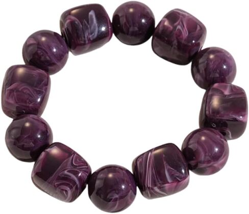 Caiyao Colorful Acrylic Irregular Square Round Beaded Charm Bracelets Handmade Bohemia Multicolor Resin Beads Stretch Bracelet for Women Men Summer Beach Holiday Jewelry Gifts in Saudi Arabia