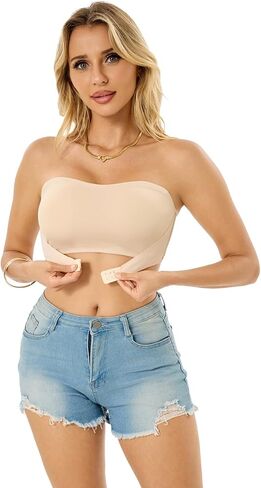 Strapless Bras for Women 3-Pack Wireless Womens Strapless Bras Non-Slip Push Up Bandeau Bra in Saudi Arabia
