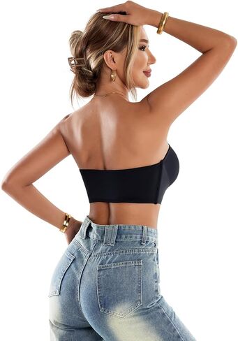 Strapless Bras for Women 3-Pack Wireless Womens Strapless Bras Non-Slip Push Up Bandeau Bra in Saudi Arabia