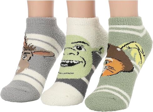 Bioworld Shrek Boots Shrek and Donkey Womens Cozy Ankle Socks 3 Pack in Saudi Arabia