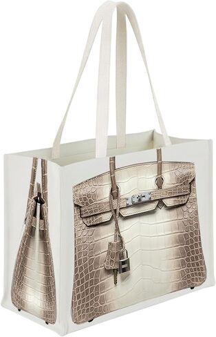 حقيبة قماش أنيقة مع طباعة مستوحاة من الموضة - حقيبة هدايا مرحة للنساء، هدية أنيقة للعطلات، قابلة للطي للاستخدام اليومي in Kuwait