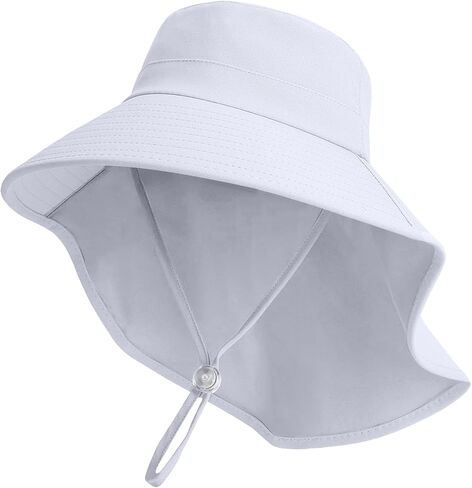Zooron Kids Sun Hat Upf 50+ حماية من أشعة الشمس قبعة صيد صغيرة على نطاق واسع قبعات شاطئ الصيف مع رفرف الرقبة لفتاة فتى in Saudi Arabia