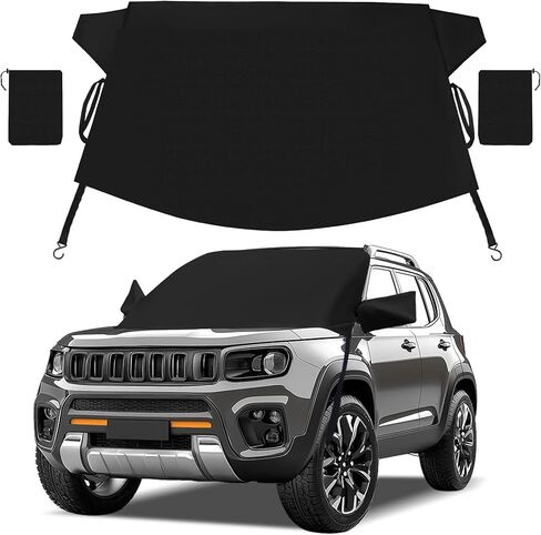 Windshield Cover for Ice and Snow | Durable 600D Oxford Fabric Frost Windshield Cover for Car, SUV, Van, Trucks Car | Window Covers with Side Mirror Cover | Winter Waterproof Protects Cover 69x42in in Saudi Arabia