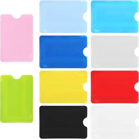 10Pcs RFID Blocking Sleeves Colorful Credit Card Protector Cover Travel Anti-Theft Credit Card Holder RFID Blocker Fits Bags & Purses, 3.5 x 2.4 inch in Saudi Arabia