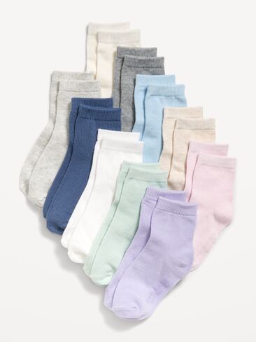 Old Navy Crew Socks 10-Pack for Toddler & Baby - Solid Performance in Saudi Arabia