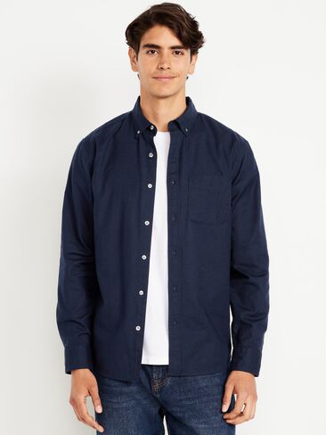 قميص أكسفورد كلاسيكي مناسب للاستخدام اليومي من Old Navy - باللون الأزرق الداكن in Kuwait