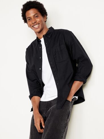 قميص أكسفورد كلاسيكي مناسب للاستخدام اليومي من Old Navy - بلاك جاك in Kuwait