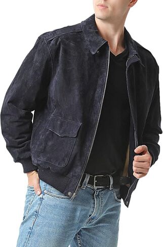 Landing Leathers Men Air Force A-2 Suede Leather Flight Bomber Jacket (Also available in Big & Tall) in Saudi Arabia