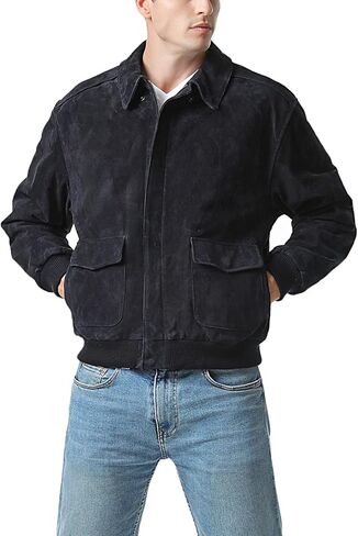 Landing Leathers Men Air Force A-2 Suede Leather Flight Bomber Jacket (Also available in Big & Tall) in Saudi Arabia
