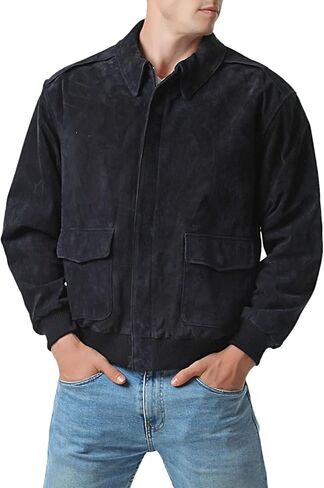 Landing Leathers Men Air Force A-2 Suede Leather Flight Bomber Jacket (Also available in Big & Tall) in Saudi Arabia