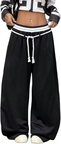 بنطلون فضفاض للسيدات من Verdusa ذو ألوان متعددة وأرجل واسعة وبنطلون فضفاض ملابس الشارع in Kuwait