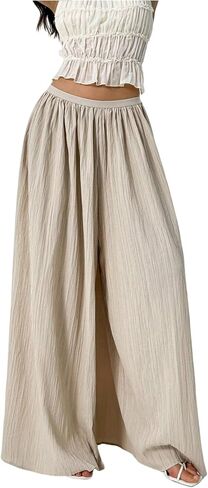 SHENHE Women's Wide Leg Palazzo Pants High Waist Textured Flowy Pants Travel Vacation Trousers in Saudi Arabia