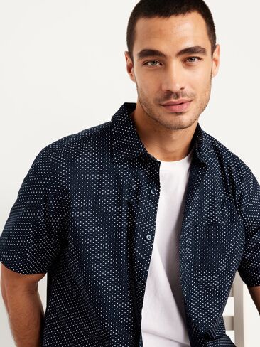 Old Navy Classic Fit Everyday Shirt - Navy Dots in Saudi Arabia