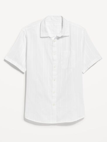 Old Navy Classic Fit Everyday Dobby Shirt - White Dobby in Saudi Arabia