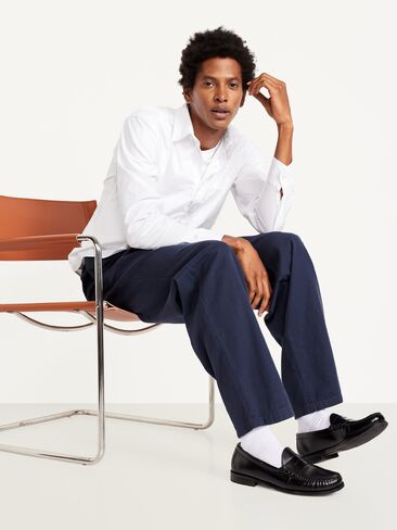 قميص بوبلين كلاسيكي مناسب للاستخدام اليومي من Old Navy - كالا ليلي أبيض in Kuwait