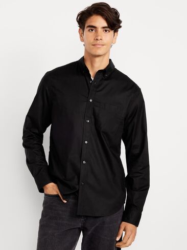 Old Navy Classic Fit Everyday Poplin Shirt - Black Jack in Saudi Arabia