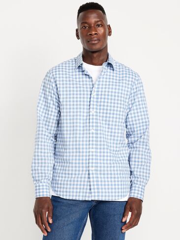 قميص Old Navy كلاسيكي مناسب للاستخدام اليومي - قماش قطني أزرق in Saudi Arabia