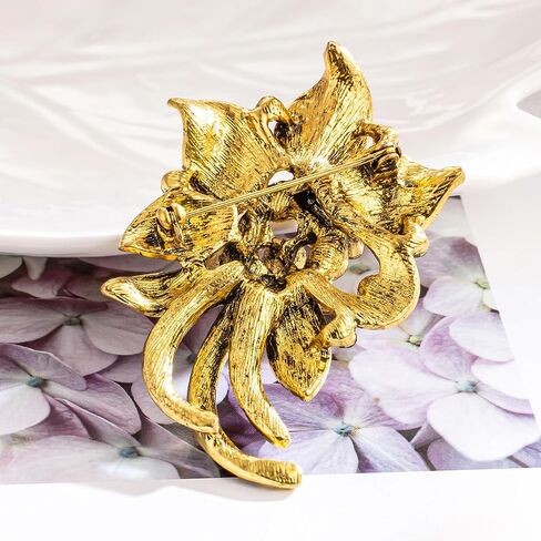 HAISWET Wedding Bridal Rhinestone Flower-shape Brooch Pin for Women in Saudi Arabia