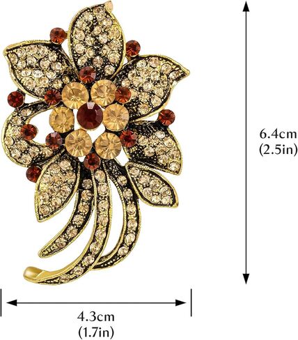 HAISWET Wedding Bridal Rhinestone Flower-shape Brooch Pin for Women in Saudi Arabia