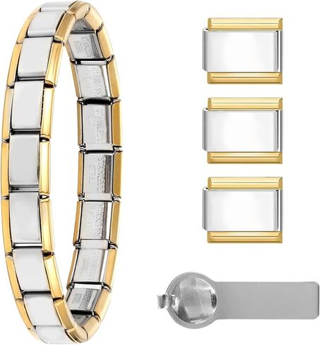 papasgix Italian Charm Bracelets, Italian Charm Bracelet Links, 9mm Stainless Steel Italian Charms, Detachable Personalized in Saudi Arabia