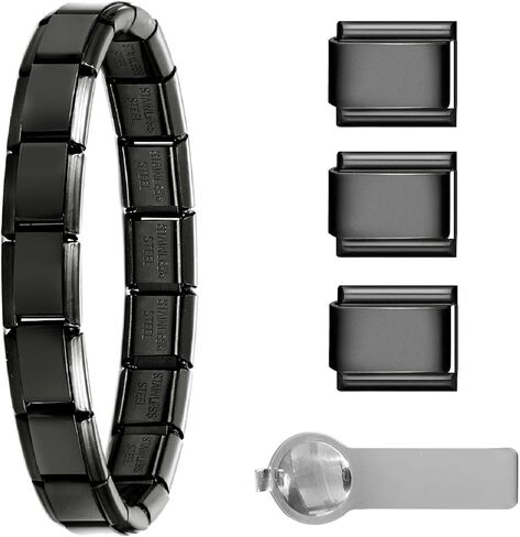papasgix Italian Charm Bracelets, Italian Charm Bracelet Links, 9mm Stainless Steel Italian Charms, Detachable Personalized in Saudi Arabia