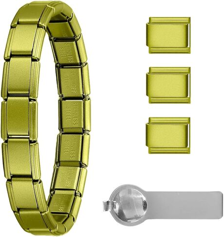 papasgix Italian Charm Bracelets, Italian Charm Bracelet Links, 9mm Stainless Steel Italian Charms, Detachable Personalized in Saudi Arabia