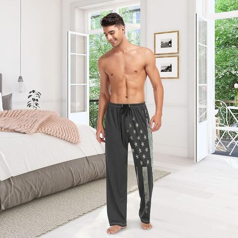 سروال بيجامة رجالي من XUWU Pj Bottoms خفيف الوزن وناعم مع جيوب برباط in Kuwait