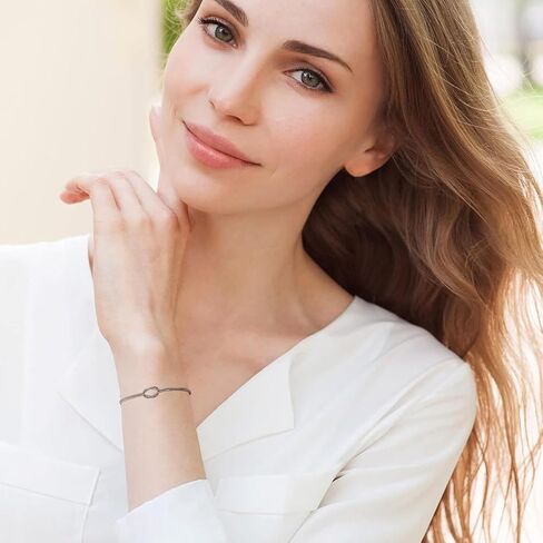 GAUEIOUR الحب عقدة الأفعى سلسلة أساور إنفينيتي للنساء، قابل للتعديل سلسلة الصداقة الفولاذ المقاوم للصدأ، مطابقة الأساور للأزواج علاقة المجوهرات الهدايا لأفضل صديق in Kuwait