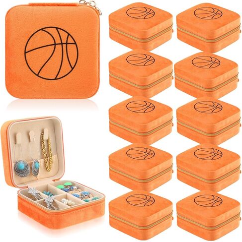 Huquary 12 Pcs Volleyball Gifts for Team Bulk Beige Velvet Volleyball Jewelry Box Small Travel Jewelry Case for Sport Team Club Lovers Graduation Favors Gifts in Saudi Arabia