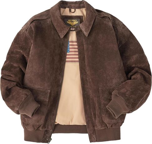 Landing Leathers Men Air Force A-2 Suede Leather Flight Bomber Jacket (Also available in Big & Tall) in Saudi Arabia
