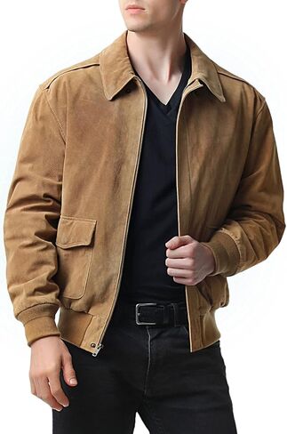 Landing Leathers Men Air Force A-2 Suede Leather Flight Bomber Jacket (Also available in Big & Tall) in Saudi Arabia