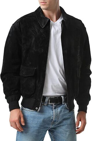 جاكيت Air Force A-2 من الجلد السويدي للرجال من Landing Leathers (متوفر أيضًا بمقاسات كبيرة وطويلة) in Kuwait