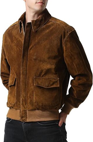 Landing Leathers Men Air Force A-2 Suede Leather Flight Bomber Jacket (Also available in Big & Tall) in Saudi Arabia