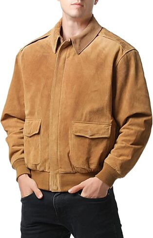 Landing Leathers Men Air Force A-2 Suede Leather Flight Bomber Jacket (Also available in Big & Tall) in Saudi Arabia