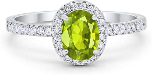 Blue Apple Co. Vintage Style 10mm Oval Shape Cubic Zirconia Halo Half Eternity Band Solitaire Statement Wedding Engagement Rings For Women 925 Sterling Silver Gifts For Her in Saudi Arabia