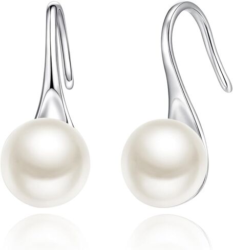 EVER FAITH 925 Sterling Silver CZ 10MM Pearl Art Deco 1920s Prom Rhombic Chandelier Dangle Earrings in Kuwait