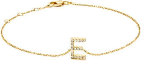 Genuine Gold Initial Bracelets for Women Natural Diamond Bracelets for Women in 10K Yellow Gold Letter Bracelet Natural Diamond Initial Jewelry Gifts for Her in Saudi Arabia