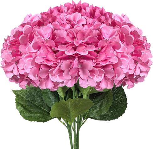 Subacy 6 PCS Artificial Hydrangea Flowers, Faux Silk Hydrangea with Long Stems, Home Wedding Decor, Table Centerpieces, Party Decorations(Caramel) in Saudi Arabia
