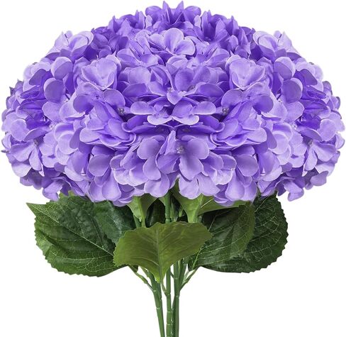 Subacy 6 PCS Artificial Hydrangea Flowers, Faux Silk Hydrangea with Long Stems, Home Wedding Decor, Table Centerpieces, Party Decorations(Caramel) in Saudi Arabia