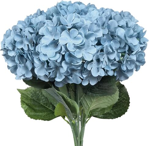 Subacy 6 PCS Artificial Hydrangea Flowers, Faux Silk Hydrangea with Long Stems, Home Wedding Decor, Table Centerpieces, Party Decorations(Caramel) in Saudi Arabia