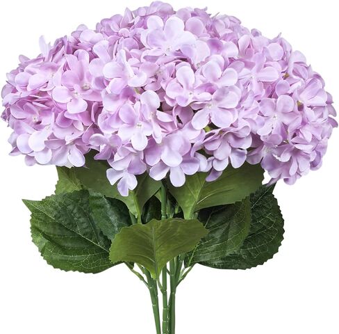 Subacy 6 PCS Artificial Hydrangea Flowers, Faux Silk Hydrangea with Long Stems, Home Wedding Decor, Table Centerpieces, Party Decorations(Caramel) in Saudi Arabia